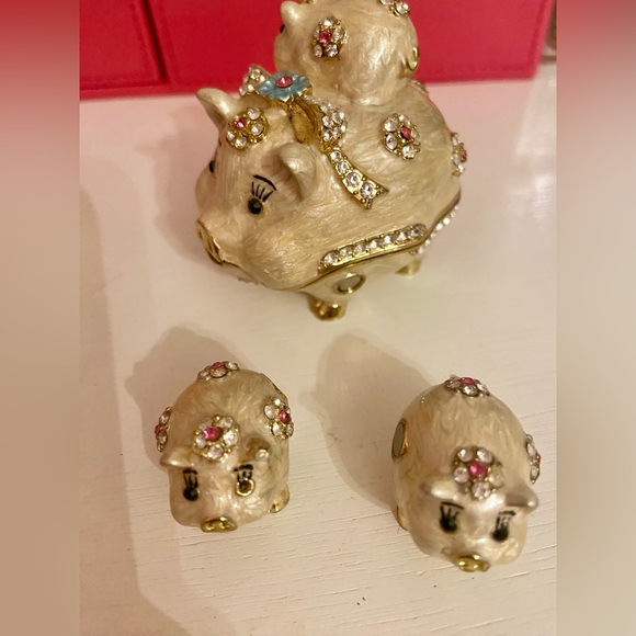 VINTAGE Adorable pig trinket box!!! ❤️ - Picture 6 of 7